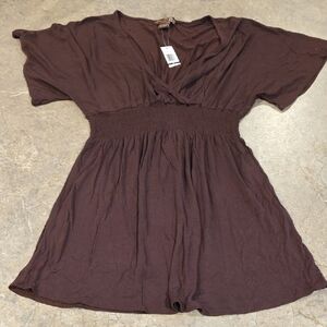 (J43)  RXB Brown Women's Blouse